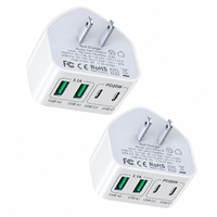 Chargeur USB Type C 40W 4 ports Charge rapide Tête de charge rapide Prise EU US PD 20W Adaptateur de téléphone pour iPhone 15 Xiaomi Samsung Chargeur mural