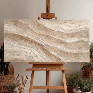 Arte Texturizado para Pared, Pintura al Óleo Abstracta en Tono Beige Neutro, Pintada a Mano sobre Lienzo, para Decoración Moderna de Sala de Estar - Product Image 1