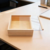 Handgemachte Geschenk box aus Kiefernholz mit transparentem Acryl deckel Benutzer definierte Holz verpackung in natürlicher Farbe für Candle Craft Photo Frame