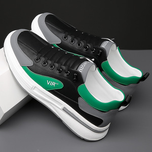 Zapatos Casuales de Piel Genuina para Hombre, Primavera-Otoño, Negros y Blancos, Suela Gruesa, Antideslizantes, para Uso en Exteriores - Product Image 3