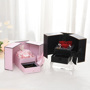 Lussuosa Scatola Regalo con Doppia Porta <span class=keywords><strong>per</strong></span> Rose Conservate, Logo Personalizzato, Confezione Rigida a Cassetto <span class=keywords><strong>per</strong></span> Gioielli, Fiori, <span class=keywords><strong>Regali</strong></span> di <span class=keywords><strong>San</strong></span> <span class=keywords><strong>Valentino</strong></span> - Product Image 3