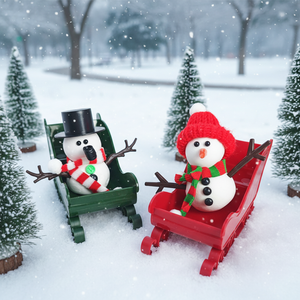 Set di 4 Kit Artigianali Natalizi con Pupazzi di Neve, Giocattoli in Argilla Espansa ad Asciugatura all'Aria per Eventi Invernali Natalizi, Regalo di Natale - Product Image 5