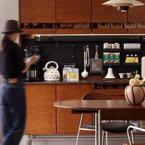 Solid Wood <b>Sideboard</b> Storage Cabinet Living Room Vintage Tall Cabinet <b>Kitchen</b> Tea Cabinet Shelf Foldable Moisture Prevention - Product Image 1