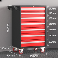 Chariot d'atelier mobile robuste pour réparation automobile avec tiroirs multifonctionnels, capacité de charge 200 kg, 610x610x330mm