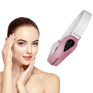 Masseur de beauté portable rechargeable par USB V Dispositif de levage du <span class=keywords><strong>visage</strong></span> pour raffermissement de la peau et réducteur de menton Doublein Red - Product Image 1