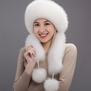 <span class=keywords><strong>Sombrero</strong></span> de invierno de piel sintética de zorro con ala grande para mujer, estilo Lei Feng, de moda, al por mayor - Product Image 1
