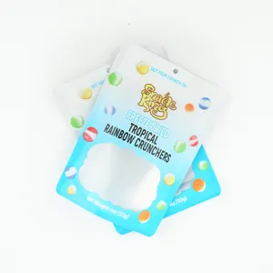 Bolsa de Mylar de caramelo de pie con impresión personalizada, bocadillos liofilizados, caramelos de arcoíris liofilizados