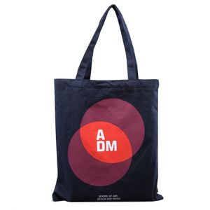 Eco-Friendly Wine <b>Black</b> <b>Canvas</b> <b>Tote</b> <b>Bag</b> with Sturdy Handles Carry-On Merch's Letter Patterned Initiativ - Product Image 1