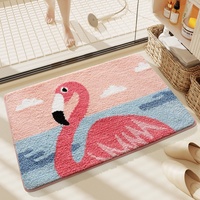 Tapis de bain de dessin animé en forme d'animal mignon Tapis de pied en coton à séchage rapide antidérapant et fortement absorbant Fabriqué à la machine