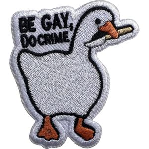 Patch brodé thermocollant Be Gay Do Crime Duck 3 pour sacs et vêtements - Product Image 1
