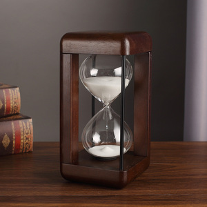 Retro <b>Hourglass</b> Timer 30 Minute Wooden Frame Study Office Desk Decor - Product Image 1