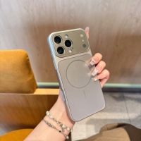 Nouvelle coque magnétique couleur titane pour iPhone 17 16 Pro Max, protection intégrale, finition mate dépolie, coque rigide en PC et verre, vente en gros