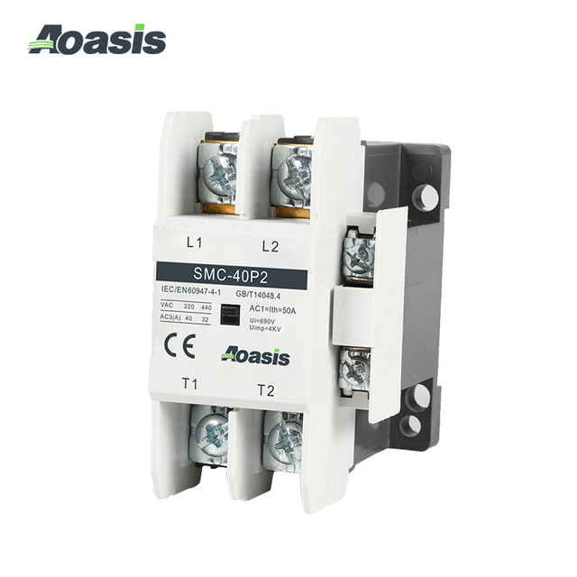 SMC-40P2-2 220V Single Phase AC Contactor for Air Conditioner with Silver Contact 10A-40A 50/60Hz