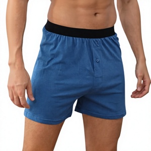 Shorts Boxers Homme Sans Coutures Taille Mi-Haute Été, Coupe Ample, Couleur Unie, Motif OEM, Respirant, en Coton/Spandex Tricoté – Vente en Gros - Product Image 1