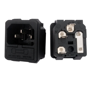 Mô-đun nhập điện + fuseholder 3 pin 0717-1-pq-2bk C14 đầu vào mô-đun Ổ cắm đơn cầu chì 10A 250V hai trong một ổ cắm điện - Product Image 4