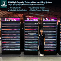 Présentoir à tabac sans fumée grande capacité, vitrine de merchandising pour tabac, présentoir à cigarettes avec étagères réglables