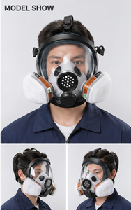 Máscara de Gas de Protección <span class=keywords><strong>Facial</strong></span> Completa de Goma y Plástico <span class=keywords><strong>para</strong></span> Pintura en Aerosol, Pesticidas, Soldadura, Incendios, Industria Química, Polvo, Antivaho - Product Image 6