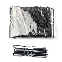 Épingles à cheveux en métal noir en forme de U, ensemble d'accessoires de coiffure ondulés unisexe pour femmes et filles, pour salon et DIY