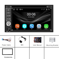 Podofo Reproductor DVD para Coche de 6,2 Pulgadas Autoradio 2 DIN Carplay Android Auto GPS FM BT Pantalla Táctil Reproductor MP5 para Coche