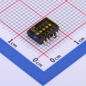 THS105 DIP Switch SMD-10P,5.4x8mm Switch Flat Toggle, Groove Type Single Pole Single Throw 5 1.27mm - Product Image 1