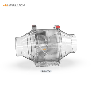 Ventilateur d'extraction de salle de bain à conduit flexible réversible en ligne de 900 m3/h, silencieux, à haut débit d'<span class=keywords><strong>air</strong></span>, 200 mm, ventilation forcée - Product Image 4
