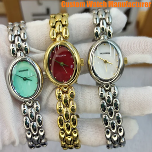 Montre pour femmes tendance en acier inoxydable ovale à quartz avec bracelet personnalisé, mouvement SEIKO, luxe - Product Image 6