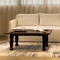 Table basse rectangulaire de style Wabi Sabi, écologique, moderne, personnalisable, de luxe, en bois massif pour salon