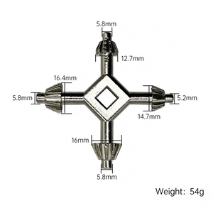 Clé de mandrin de perceuse manuelle 4-en-1, à extrémité unique, en acier inoxydable, métrique, noire, 75 mm, OEM pour usage DIY - Product Image 1