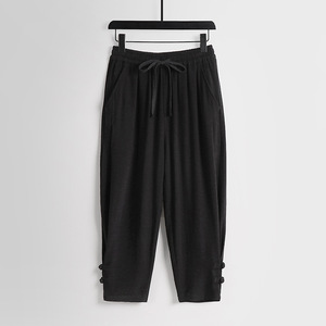 <span class=keywords><strong>Pantaloni</strong></span> Casual da uomo in <span class=keywords><strong>lino</strong></span> estivo semplice e Versatile stile cinese con bottoni a forma di rana <span class=keywords><strong>pantaloni</strong></span> affusolati - Product Image 6