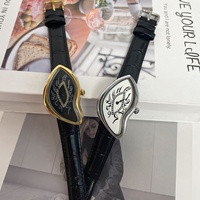 Montre à quartz originale rétro Y2K, design extraterrestre déformé effet fondant, unisexe, style audacieux, de niche, haut de gamme, mode, 37mm, à aiguilles