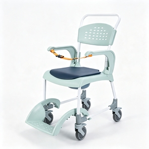 Factory Wholesale Bathroom Bathing Lift Chair <b>Plastic</b> PP Commode <b>Wheel</b> Chair Portable Toilet Patient Chair for Elderly Disabled - Product Image 2