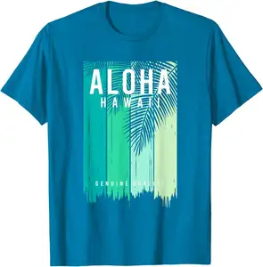 Aloha Hawaii T-Shirt Print on Demand Fitness Stretch Men's Short Sleeve Top Factory Outlet Sport Gym Comfort Tee T Shirt Male