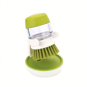 Custom Logo Hot Selling Pressing Cleaning <b>Brush</b> Dish Scrubber Kitchen Soap Dispensing - Product Image 4