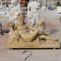 Bas quantité minimale de commande en gros taille personnalisée grandeur nature sculptée à la main pierre naturelle classique marbre blanc grec Zeus Statue