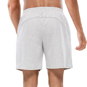 Pantalones cortos deportivos de secado rápido Anti-UV de lona media vintage personalizados de fabricante para hombre poliéster/algodón gris baloncesto correr - Product Image 4