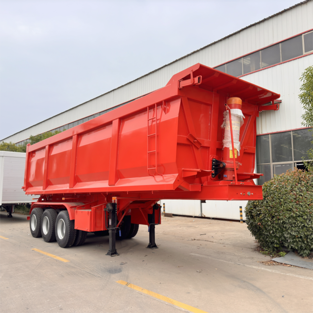 High Quality Hydraulic 40ft 5 Axle 100 Ton 150 Tons 200t Stone Transportation Utility Tilt Equipment Dump Semi Trailer
