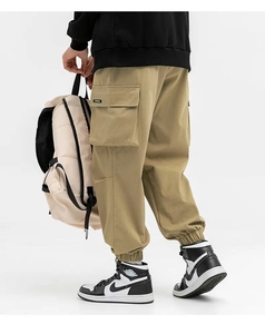 Pantalon de survêtement cargo de sport d'été décontracté en polyester de haute qualité pour hommes J0137 Slim Summer Sport Style avec taille moyenne - Product Image 4