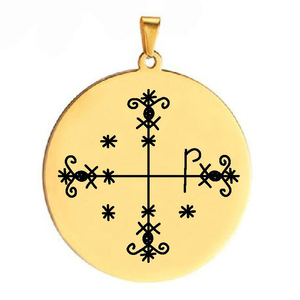 Il tempio di Vodun benedizioni per gli <span class=keywords><strong>antenati</strong></span> e lo spirito divino amuleto talismano taglio Laser collana pendente in acciaio inossidabile - Product Image 6