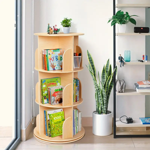 <span class=keywords><strong>Torre</strong></span> de estantería giratoria para niños de espacio pequeño 360 estante de almacenamiento de estantería de pie con chasis grande para habitación de niños - Product Image 2