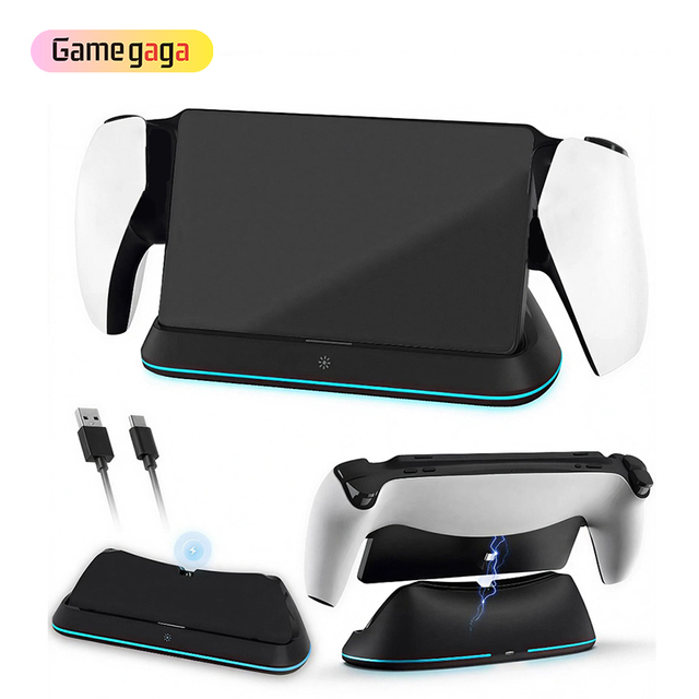 X HC-P3710 Charging Dock Station for PS Portal Handheld Console with 7 Mode RGB LED Light 3.5H Fast Charging Stand