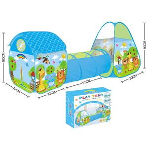 RS Kinderen Plastic Sport Speelgoed Speelhuis Opvouwbaar Draagbaar <span class=keywords><strong>Pop-up</strong></span> Drie-in-één Binnen Buiten Kruip Huis Tunnel 70cm - Product Image 4