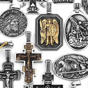 Colgante de Cruz de Acero Inoxidable 316L al por Mayor, Pieza de Jesús, San Miguel, San Cristóbal, Joyería Religiosa Resistente al Deslustre, Listo para Enviar - Product Image 3