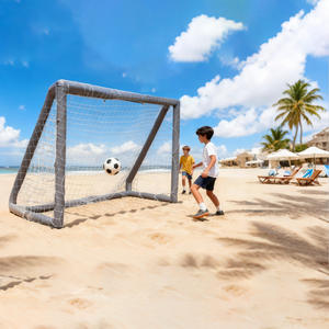 Padiin Nouveau <span class=keywords><strong>but</strong></span> de football gonflable portable, installation rapide, pour enfants et adultes, beige et blanc, 310x200x130cm, sûr et facile à ranger - Product Image 4