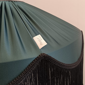 Tiffany Groene Boomtop Zijdeachtige Golvende Handgemaakte Lampenkap, Hanglamp. - Product Image 6