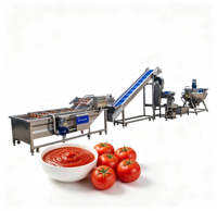 Automatische tomatenpuree productielijn, complete verwerkingsapparatuur voor het wassen, vermalen, pulperen en concentreren van tomaten.