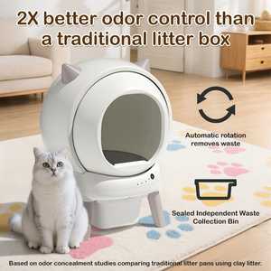 Bac à <span class=keywords><strong>litière</strong></span> automatique intelligent pour chats, nettoyage automatique, contrôle par application WiFi, toilette pour animaux de compagnie <span class=keywords><strong>autonettoyante</strong></span> - Product Image 3