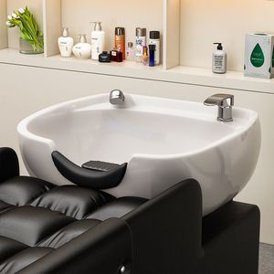 Bac à shampoing en céramique multifonctionnel pour salon de coiffure, unité de lavage des cheveux, mobilier de salon - Product Image 4