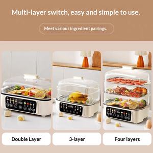 Vaporiera Elettrica Multistrato con Controllo Touch 1500W Multifunzione per Cottura a Vapore Hot Pot Barbecue e Cottura del Riso - Product Image 4