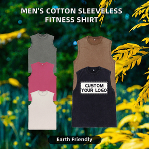 Débardeur Homme Personnalisé en Coton Teint Uni 100% Écologique pour le Sport et le Fitness, Coupe Classique à Col Rond et Manches Courtes – Vente en Gros - Product Image 2