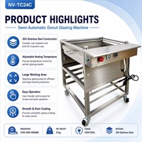 Nouvelle machine automatique à glaçage pour beignets, directement de l'usine, en acier inoxydable 304, avec chauffage réglable, pour pâtisseries, biscuits et boulangerie